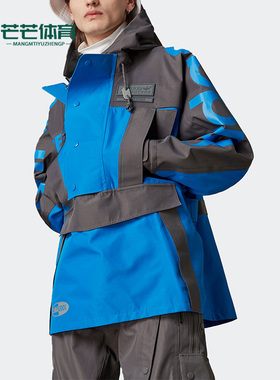 Adidas/阿迪达斯正品三叶草男子字母印花连帽休闲运动夹克 HD2235