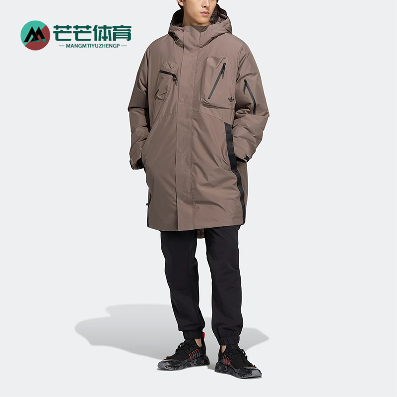 阿迪达斯男连帽运动羽绒服