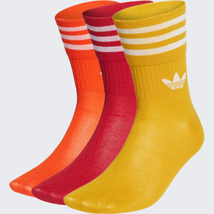 男女运动休闲袜三双装 三叶草新款 HG5687 阿迪达斯正品 Adidas