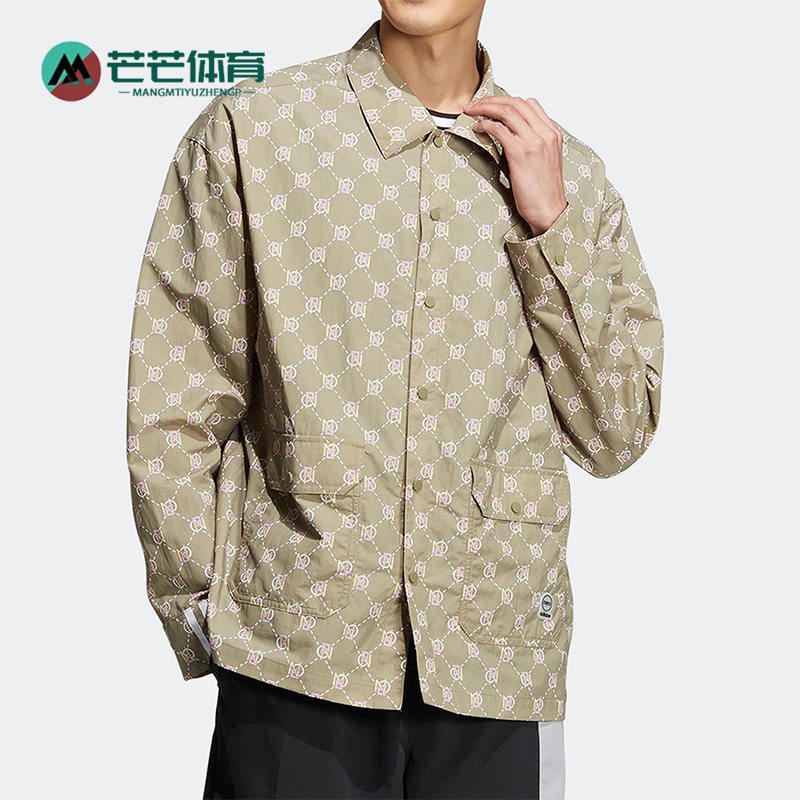 阿迪达斯男宽松翻领运动夹克外套