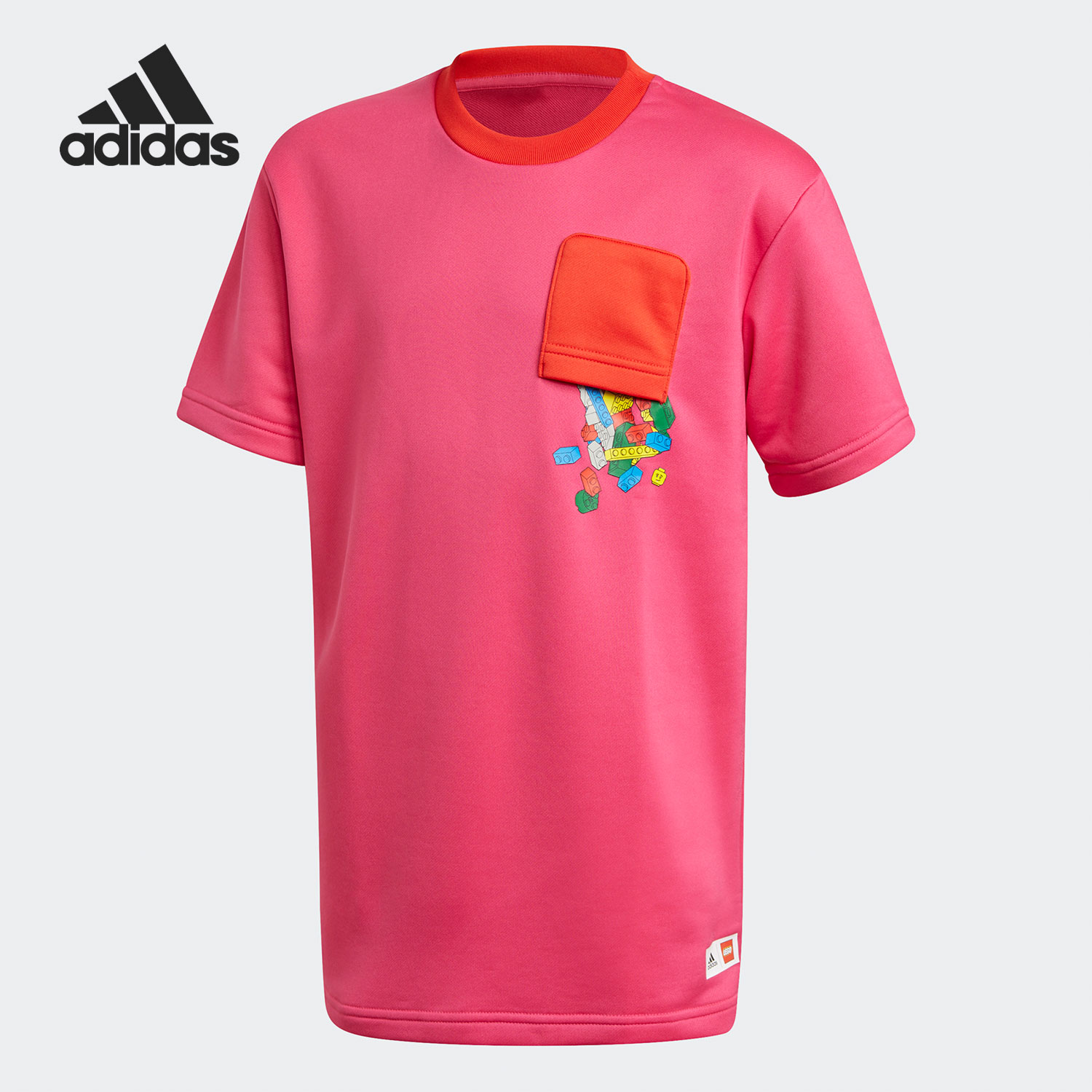 Adidas/阿迪达斯正品乐高联名系列大童装休闲运动短袖T恤 GN6775