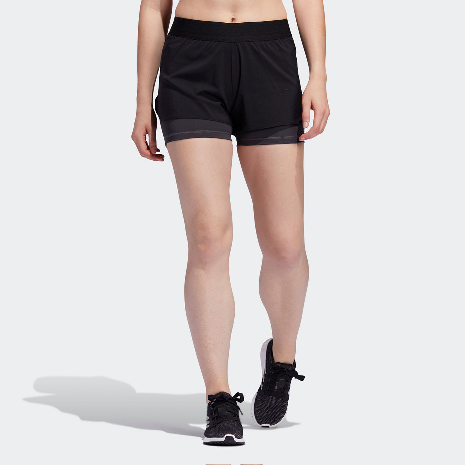 Adidas/阿迪达斯正品 ASK 2IN1 SHORT 女子训练运动短裤 FJ7130