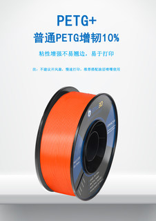BING3D 打印耗材PETG 净重1公斤3d打印耗材PETG高透明高硬度1.75M