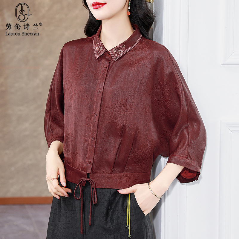 花罗香云纱上衣女专柜正品新款