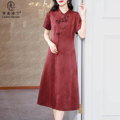 高端大牌花罗香云纱连衣裙