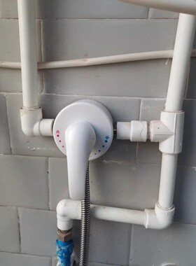 全铜贴墙式混水阀通用电热水器 明装花洒水龙头淋浴阀冷热开关