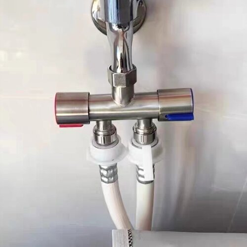 分水器转接头角阀热水器花洒一分二分水阀活接分流器淋浴三通免拆