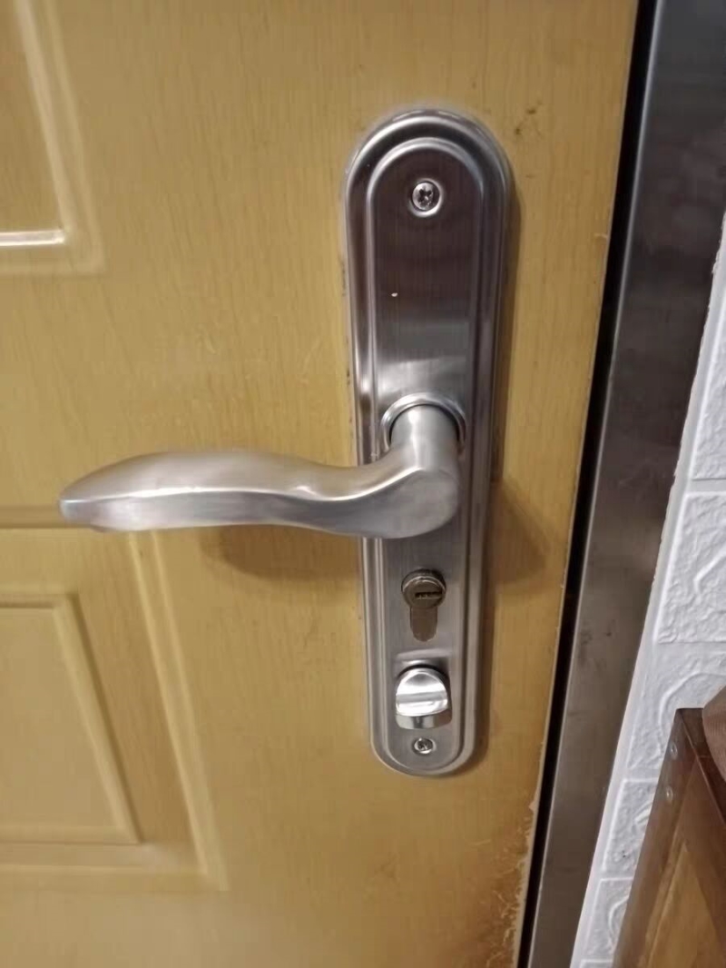 老款窄边门防盗门锁天地锁实木大门入户锁面板不锈钢步阳门盼门盼