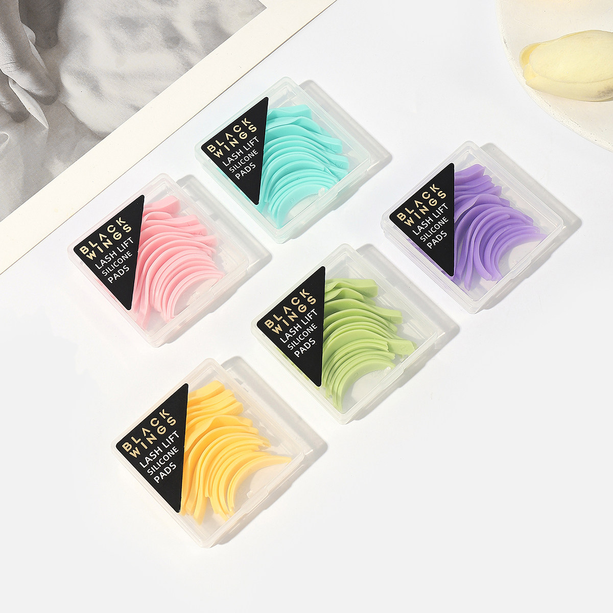 黑之羽l翘7对装角蛋白翘睫术模具烫睫毛上下睫毛硅胶奎边工具