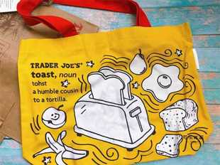美系Trader joes缺德舅可折叠休闲大学生帆布购物袋单肩手提包