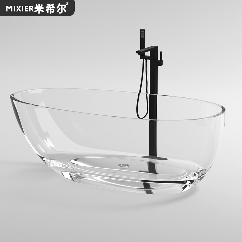 米希尔 浴缸落地龙头淋浴花洒龙头套装 欧式旋转冷热水双把花洒