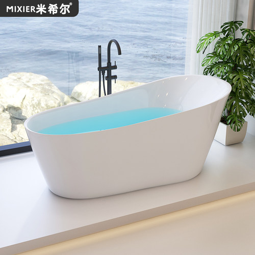 独立日式浴缸家用无缝一体双人网红酒店贵妃浴盆小户型亚克力浴池