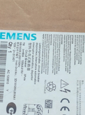 西门子塑壳断路器VL160 80A 3P 50/60H 议价