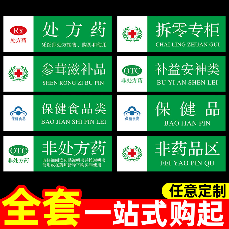 处方药标识牌药品分类标识牌门诊医院诊所大药房药品分组分区标识牌