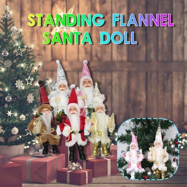 standing flannel santa claus doll ornament christmas decorat