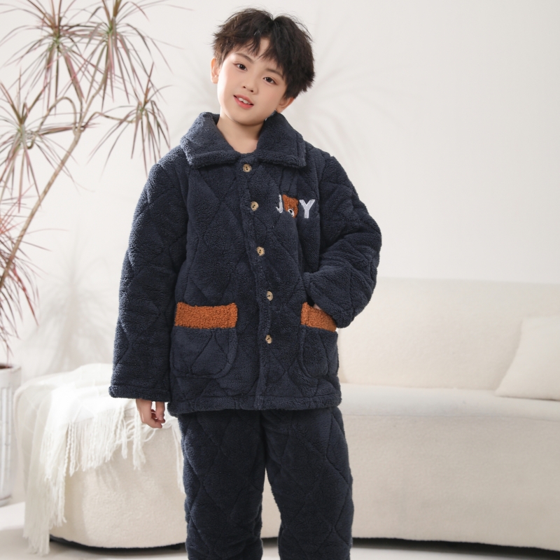 恬羊羊法兰绒冬季三层加厚睡衣