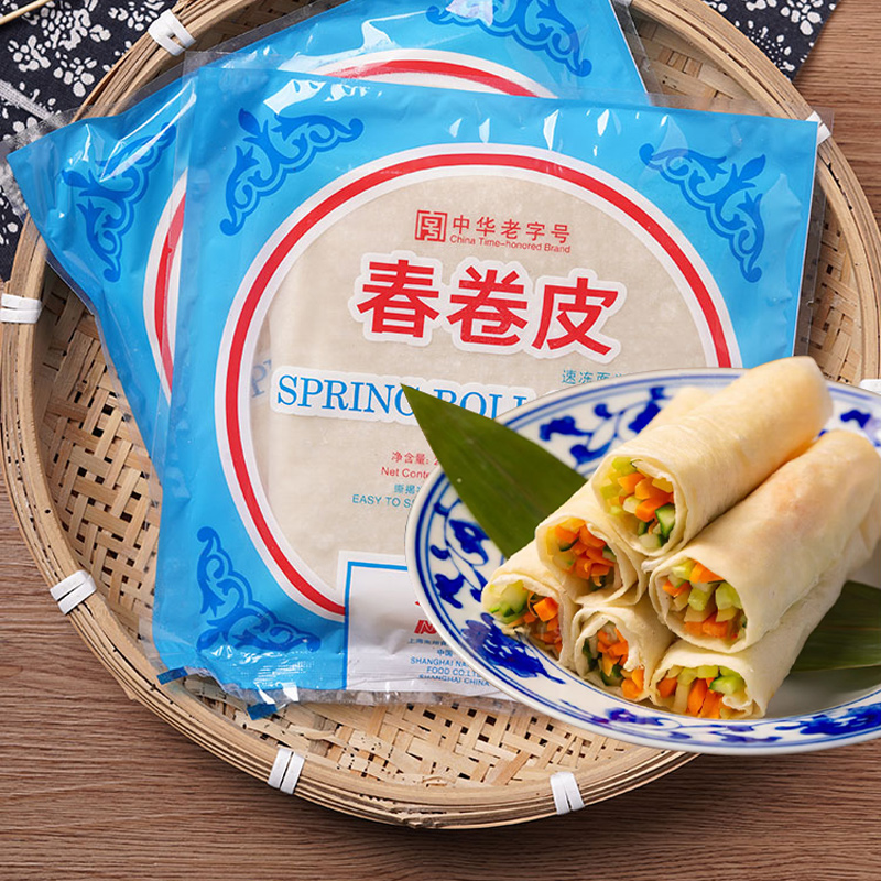 正宗上海南翔春卷皮油炸小吃点心商用薄饼皮易撕春饼面皮送醋辣油