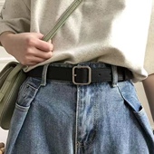 腰带细时尚 百搭男士 裤 黑色小皮带女士ins风牛仔裤 带装 饰复古女潮