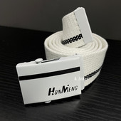 帆布腰带男女青年休闲时尚 腰带 潮流皮带平滑扣裤 个性 百搭条纹韩版