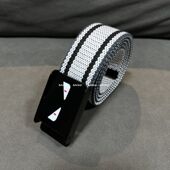 辛普森黄眼睛小怪兽平滑扣帆布休闲百搭韩版 学生青年裤 腰带男皮带