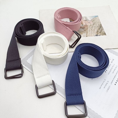 帆布腰带纯色光身休闲简约百搭编织少年学生裤带韩版无孔皮带男女