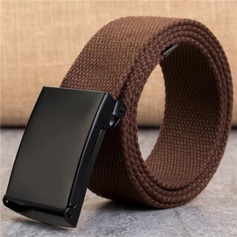 Casual men's canvas belt, Korean-style colorful fashionable smooth buckle belt, and women's simple solid color canvas belt thumbnail 5
