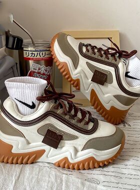 森系老爹鞋女松糕底增高显脚瘦韩版时尚洋气休闲运动显高透气女鞋