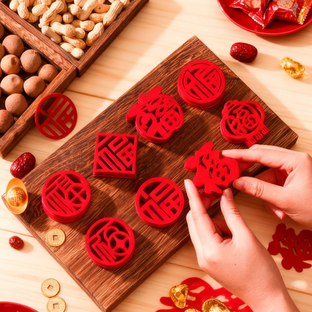 新年手撒小福子春节窗花贴纸新居搬家仪式入宅布置门贴过年装饰品