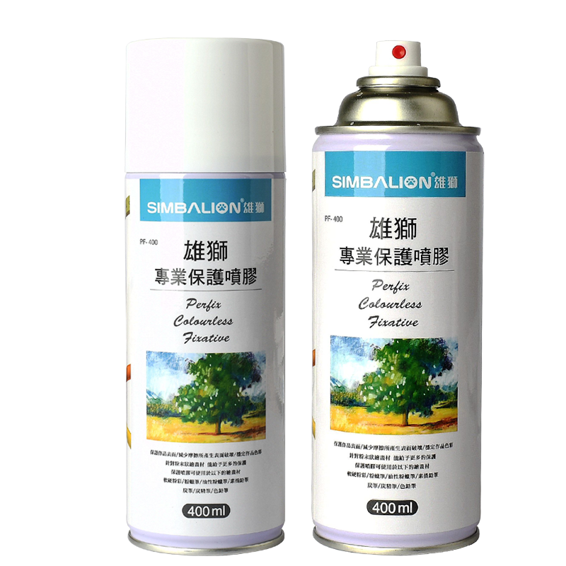 美术生专用台湾雄狮色粉定画液通用重胶大瓶素描喷雾无味水彩马克笔油画棒定画胶彩铅定型400ml学生用固定液