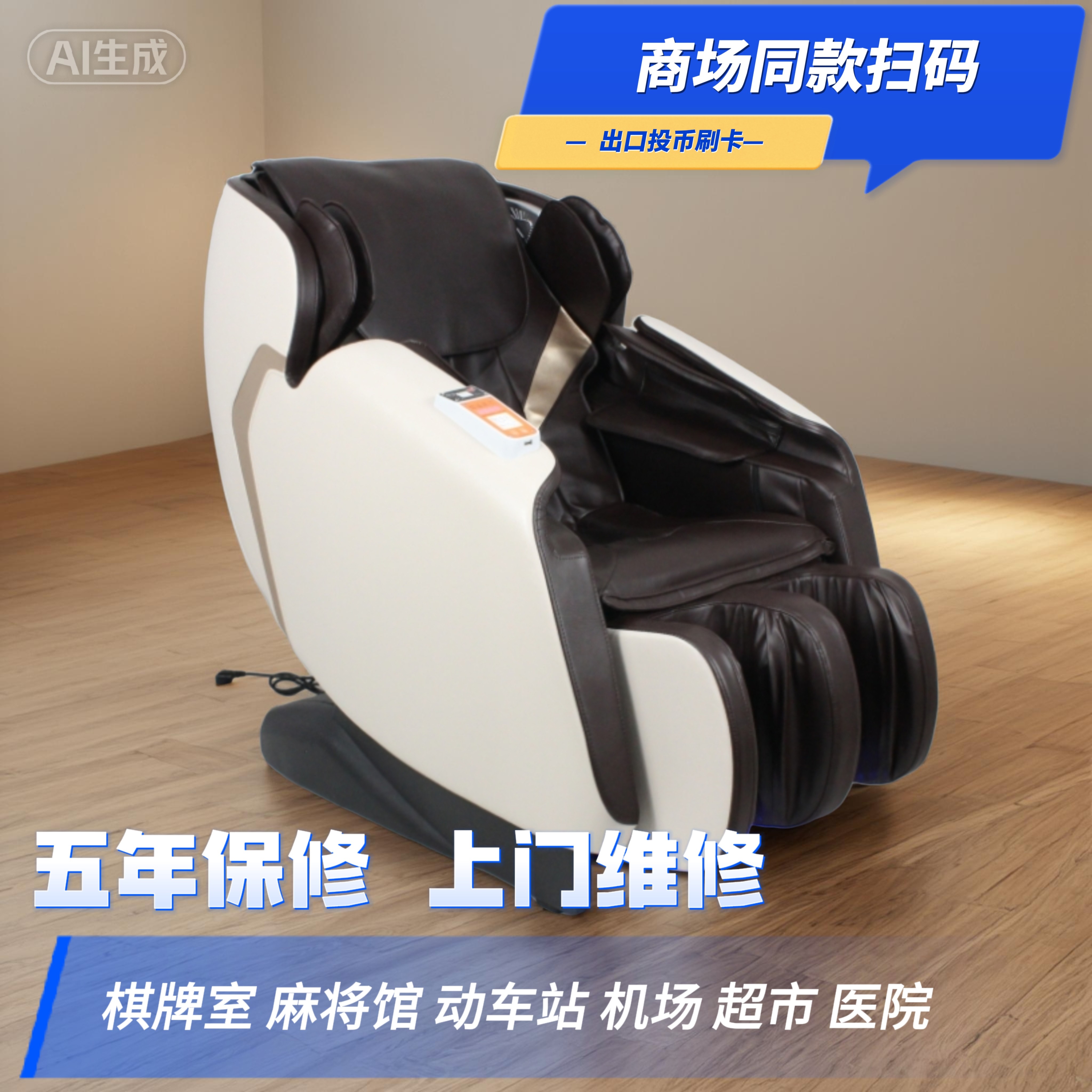 全自动智能电动按摩椅商用共享扫码商场同款多功能二维码付费沙发