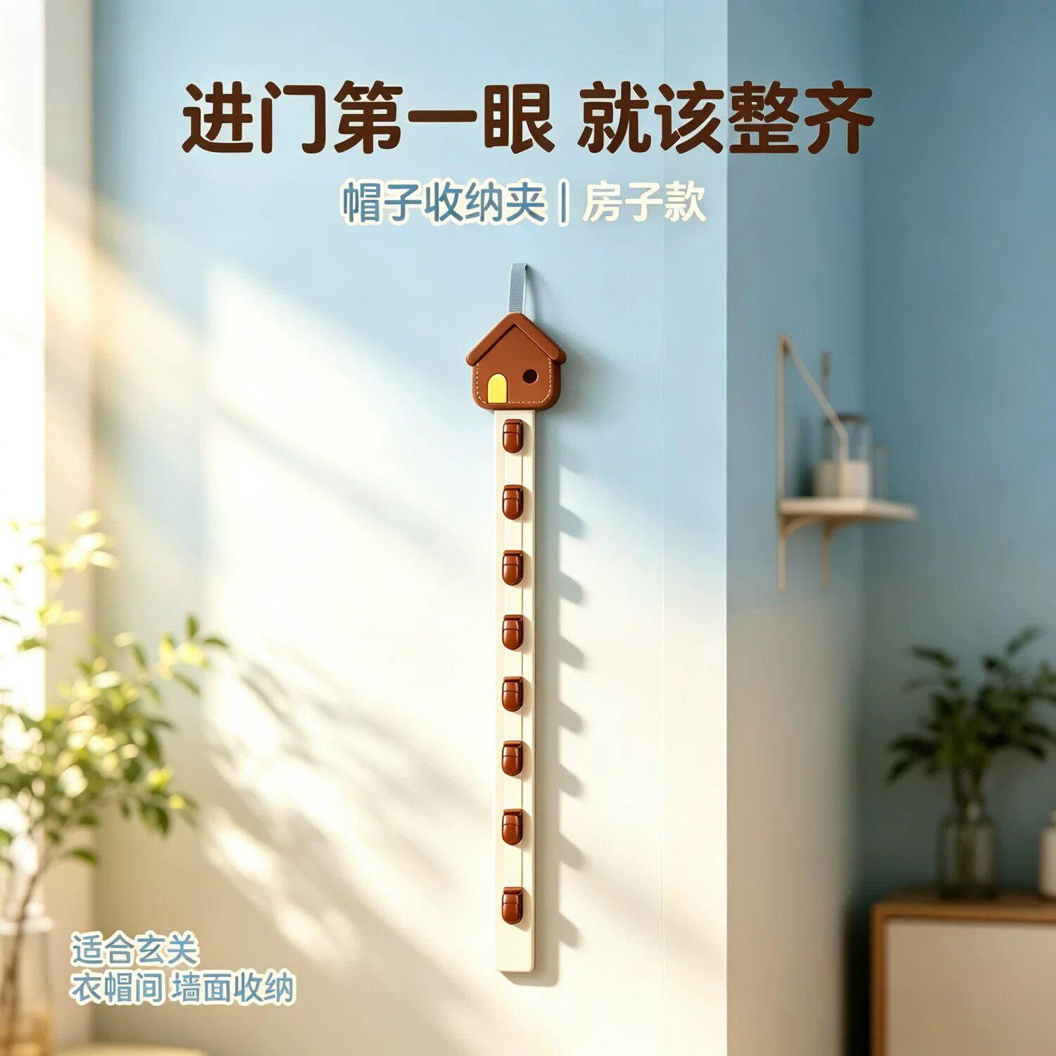 小房子壁挂免打孔鸭舌帽收纳架
