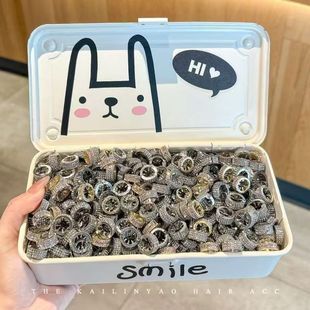 明星同款高颅顶圆形金属发扣刘海发夹女前额侧边夹水钻发卡头饰