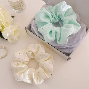 薄荷曼波绿带钻大肠发圈女夏天侧马尾肥肠头绳韩系温柔简约风发饰