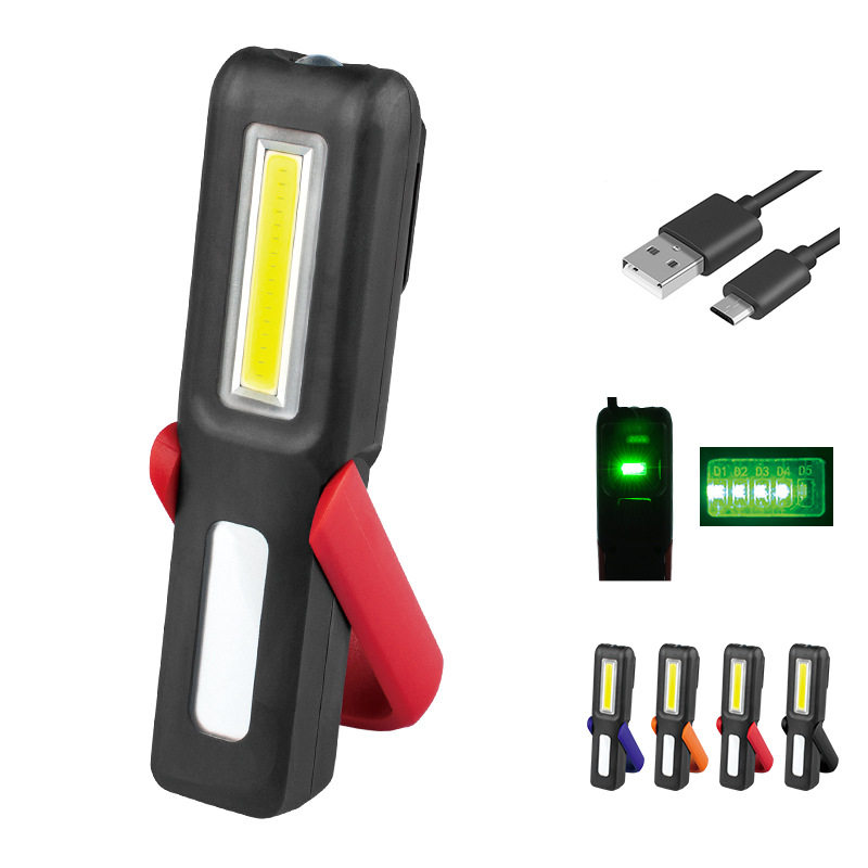 USB充电折叠LED工作灯带磁铁汽车检修灯便携式应急灯挂钩帐篷灯