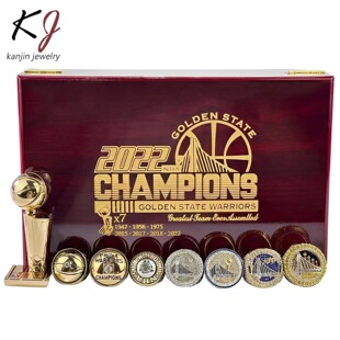 2022金州勇士队库里总冠军戒指7枚奖杯套盒礼物新年圣诞礼物男生