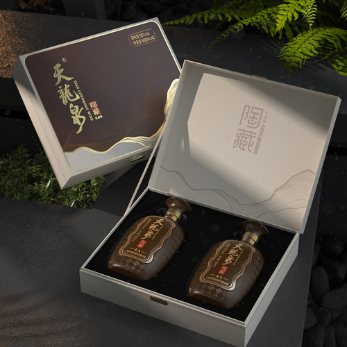 天龙泉33度陶藏礼盒装4A酒500ml*2瓶/盒低度酒粮食基酒米香口味酒