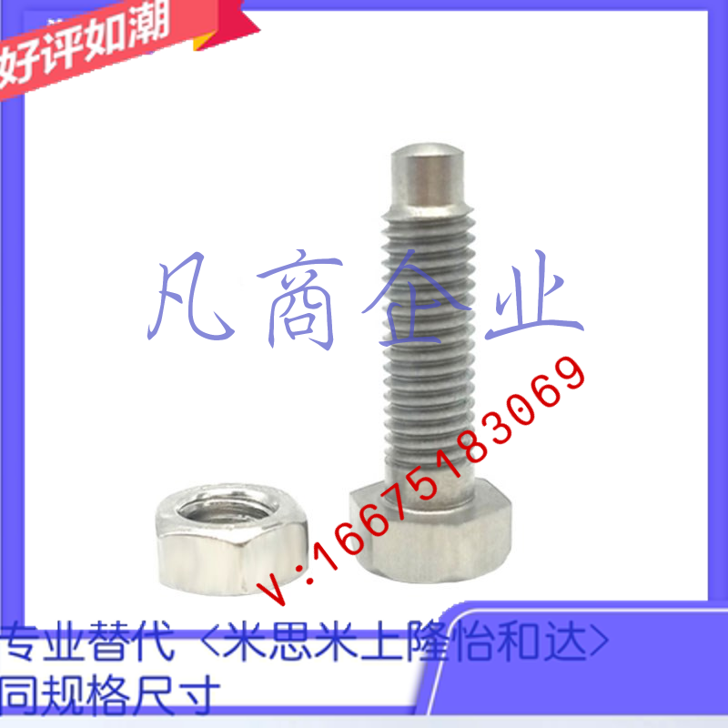 不锈钢粗牙定位螺栓前端