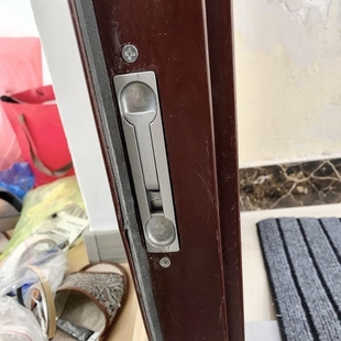 圆头带齿门栓老式防盗门暗装插销不锈钢隐形大门锌合金子母门双开