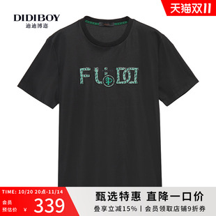 男士 T恤衫 款 刺绣短袖 亲肤舒适圆领时尚 DIDIBOY迪迪博迩黑色春夏季