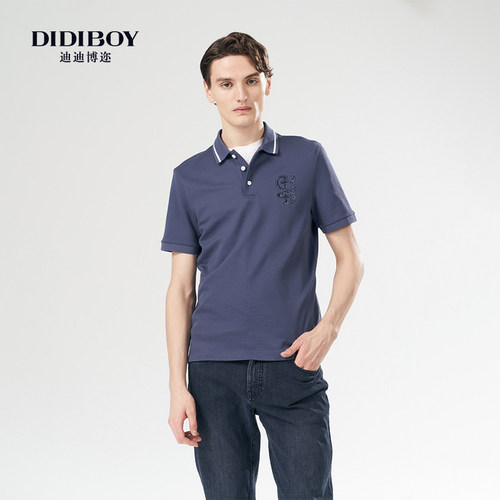 【10%桑蚕丝】DIDIBOY迪迪博迩夏季款翻领商务POLO衫男士短袖T恤