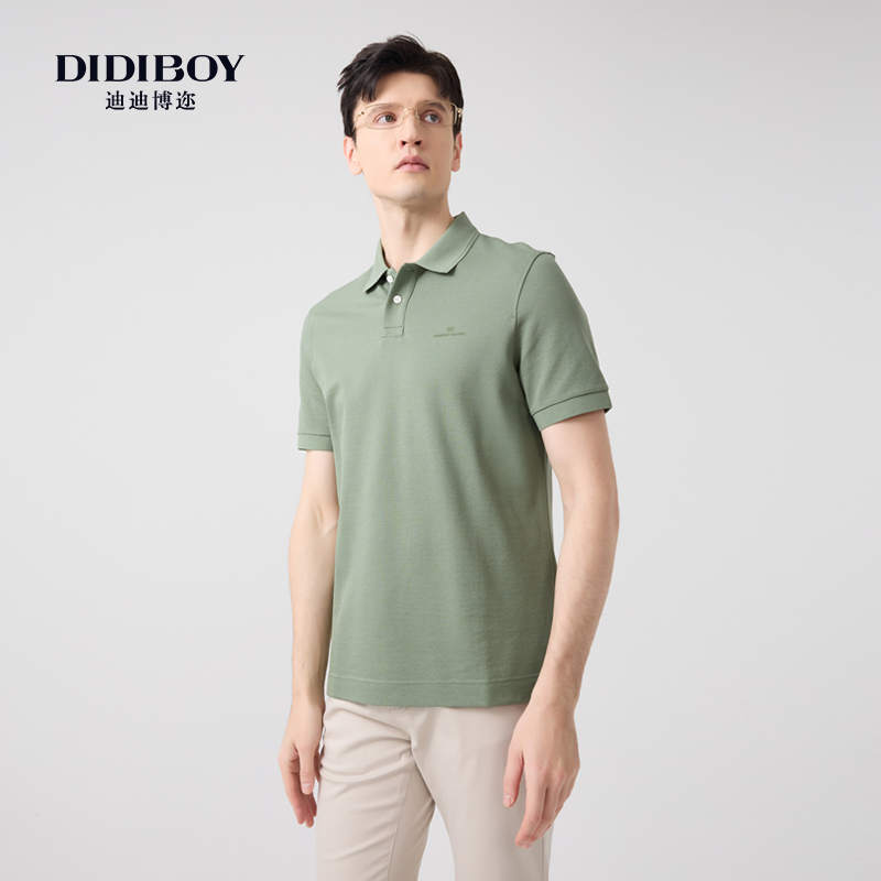 【12%桑蚕丝】DIDIBOY2025春夏季新款T恤商务休闲翻领短袖polo衫