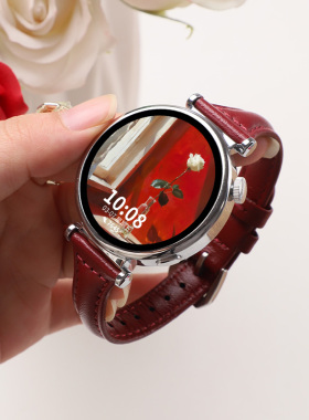 适用于华为gt6/gt5表带真皮手表带gt4女士款智能手表gt5pro专用系列gt真皮红色gt4新款watchgt5高级41mm腕带