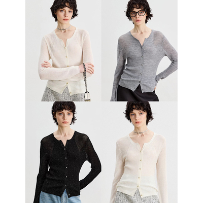 2025奢感星空衫镂空针织开衫女