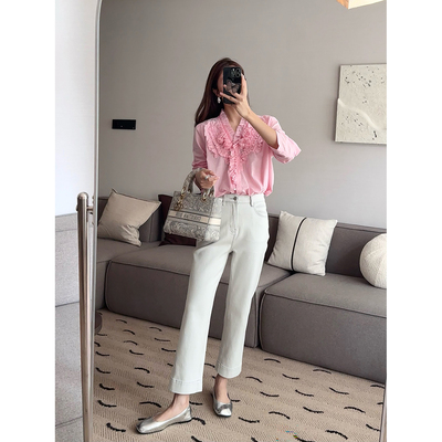 莱赛尔天丝直筒JEANS牛仔裤女秋