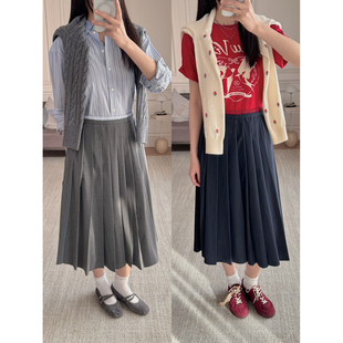 刘浩存高端国际大牌明星同款女装衣服~大摆伞裙A字百褶裙半身裙女