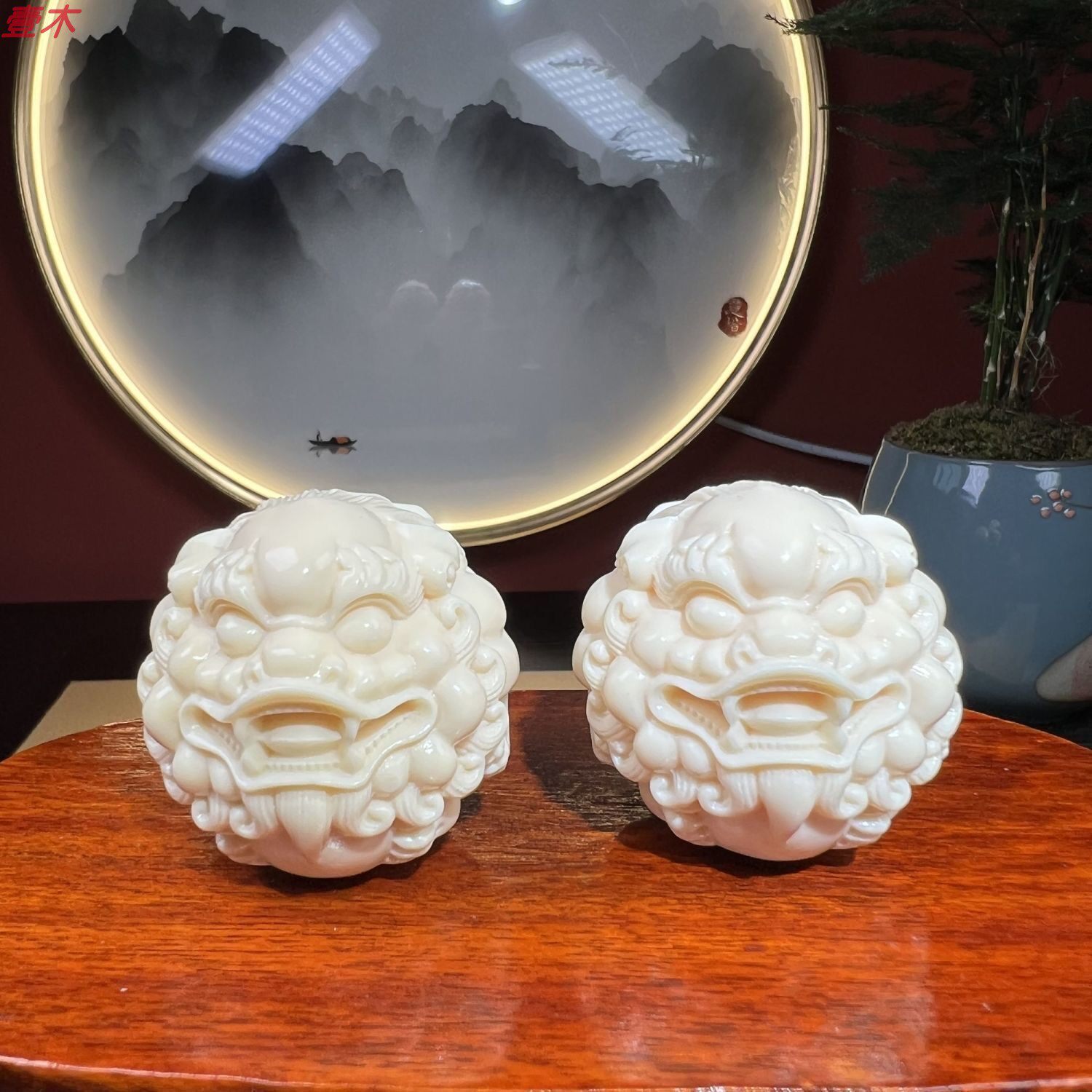 象牙果保健球雕刻菩提果貔貅手球手把件按摩球手部盘玩锻炼送长辈