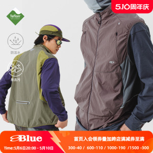 NothommeBLUE蓝岐防泼水户外骑行反光工装坎肩男夏季运动立领马甲