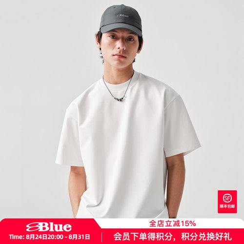 蓝岐户外运动二醋酸环保纯色T恤2026夏季新款透气舒适五分短袖男