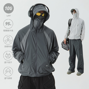NothommeBLUE蓝岐2024新款防紫外线吸湿速干拼接网眼透气防晒服男