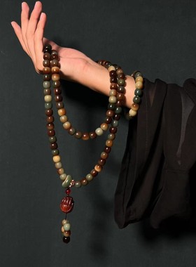 民族风敦煌问天风化菩提108颗手持长串手串男女佛珠念珠手链挂脖